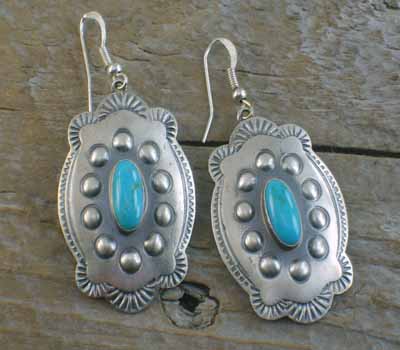 Native American Repousse Sterling Earrings